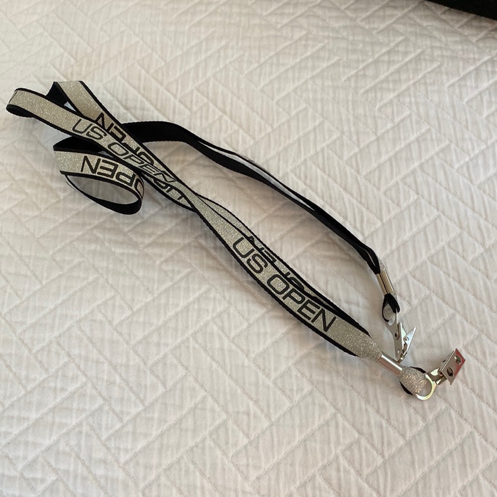 US OPEN Lanyards - 2 Black/Silver with clip